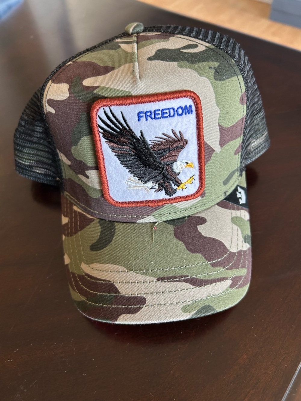 Goorin Bros Freedom Camouflage Trucker Hat with Eagle Embroidery / youth size
